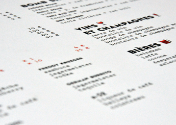 Le Huit menu - Jacob et Marilou Atelier Graphique